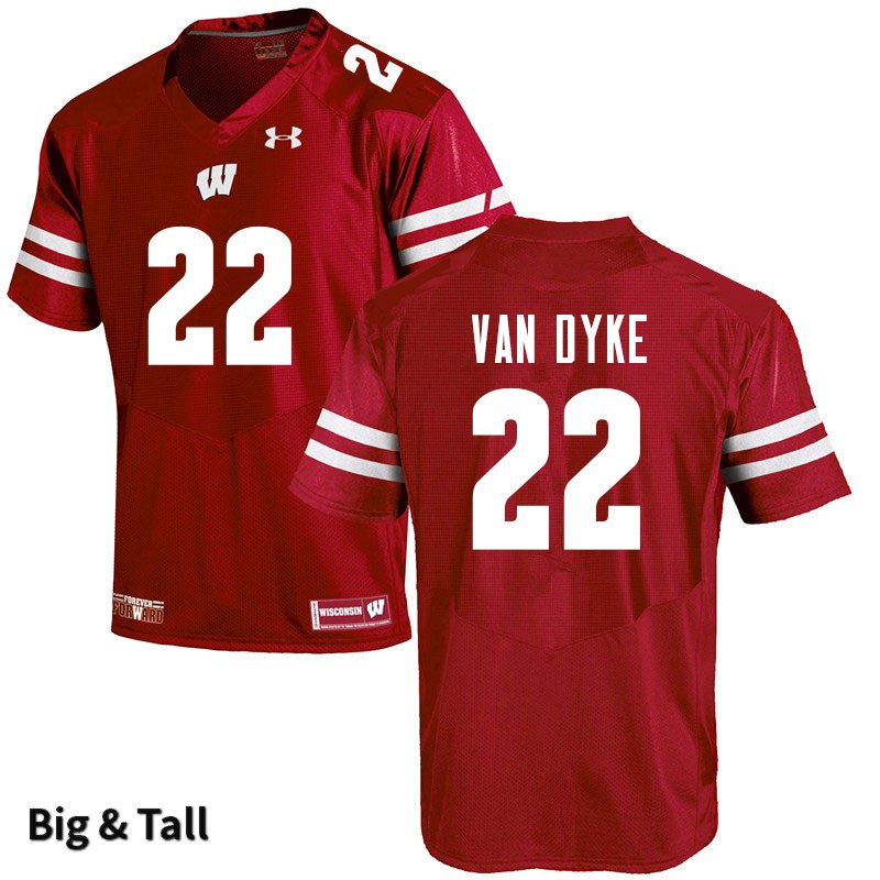 Wisconsin Badgers Men's #22 Jack Van Dyke NCAA Under Armour Authentic Red Big & Tall College Stitched Football Jersey DZ40I16NI